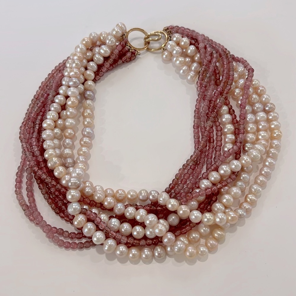 Pink Pearl & Bead Necklace